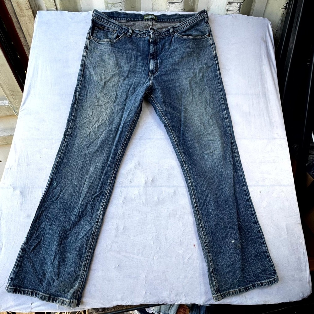 Lee Premium Straight Leg Relaxed Fit Jeans Mens 40 Blue Denim Logo Streetwear